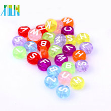 Jewelry fashion clear colored resin oblate acrylic beads letter